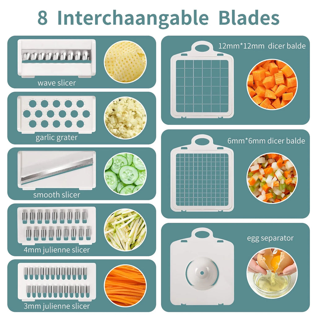 13-in-1 Vegetable Chopper with 8 Blades Q84951