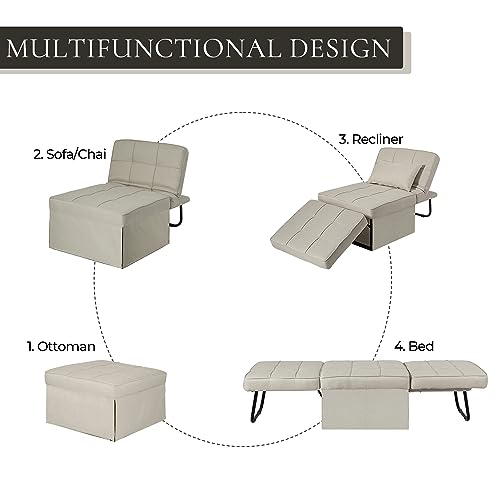 Gray Convertible Chair Bed Sleeper Sofa W376517