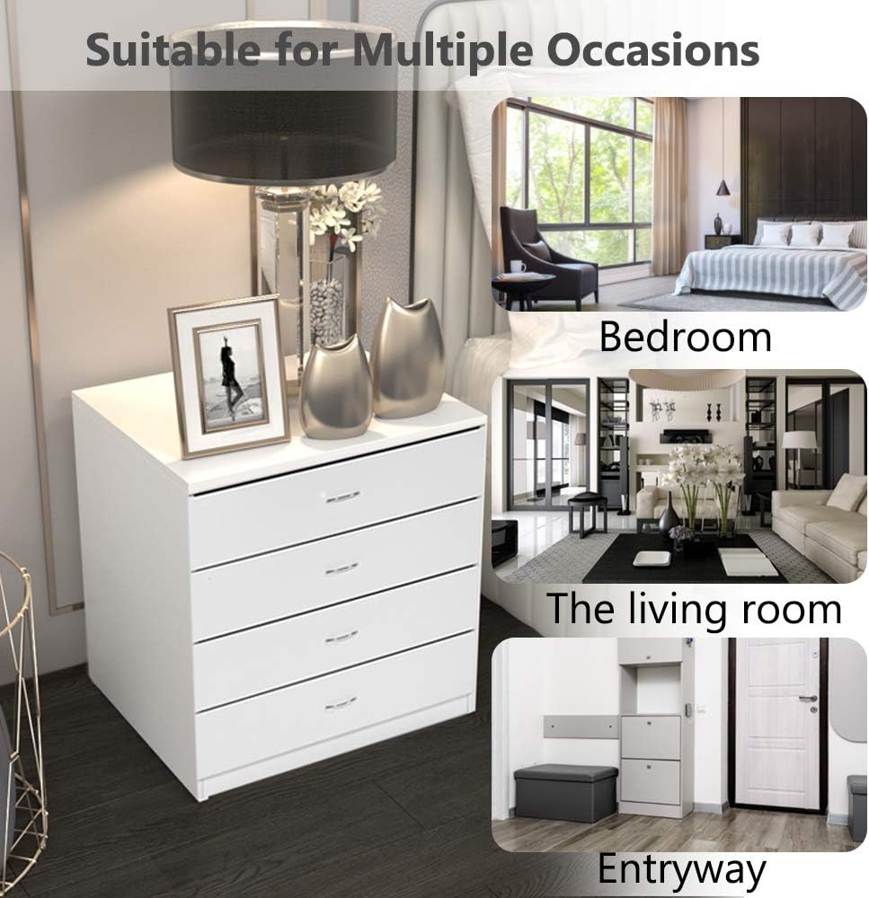 White 4 Drawer Wooden Dresser N68235