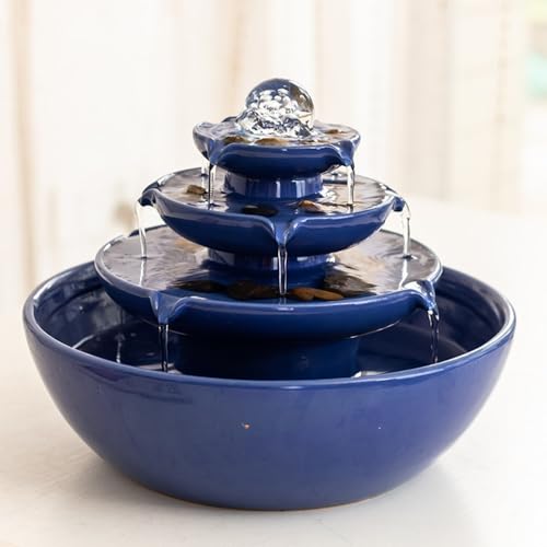 Blue Ceramic Tabletop Fountain I727228