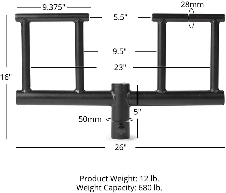 28mm Neutral Grip Handle Landmine Attachment for 2" Olympic Barbell G911