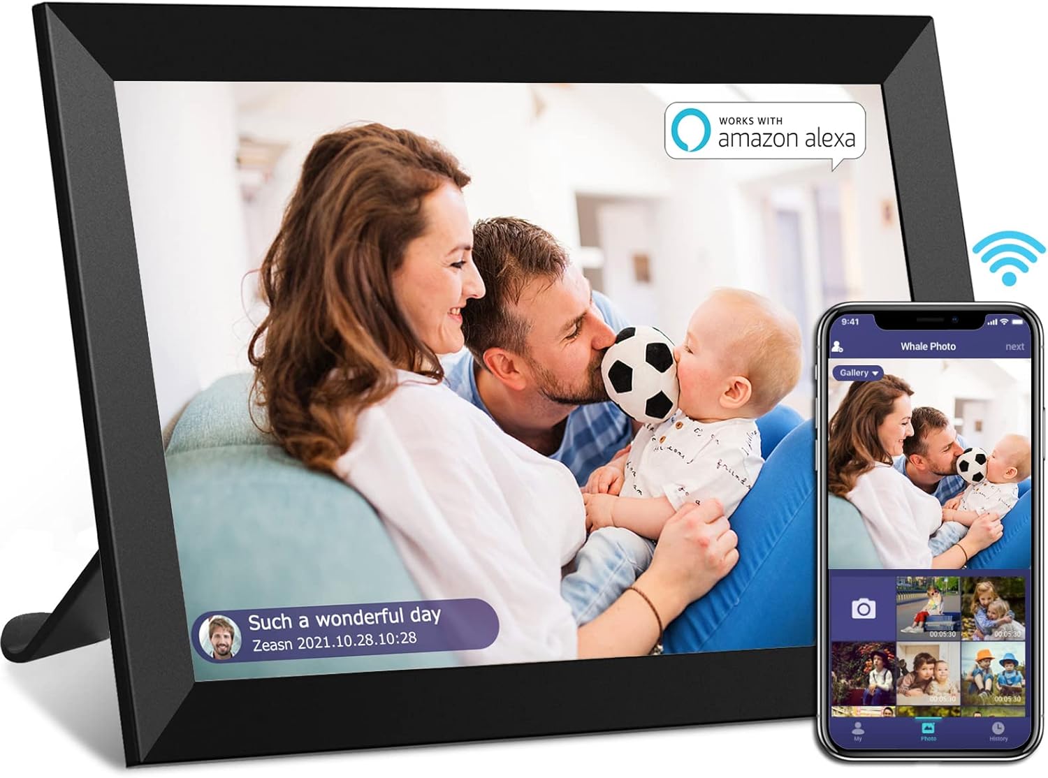 10.1 inch HD IPS Touch Screen Digital Photo Frame with 16GB Storage Q3206