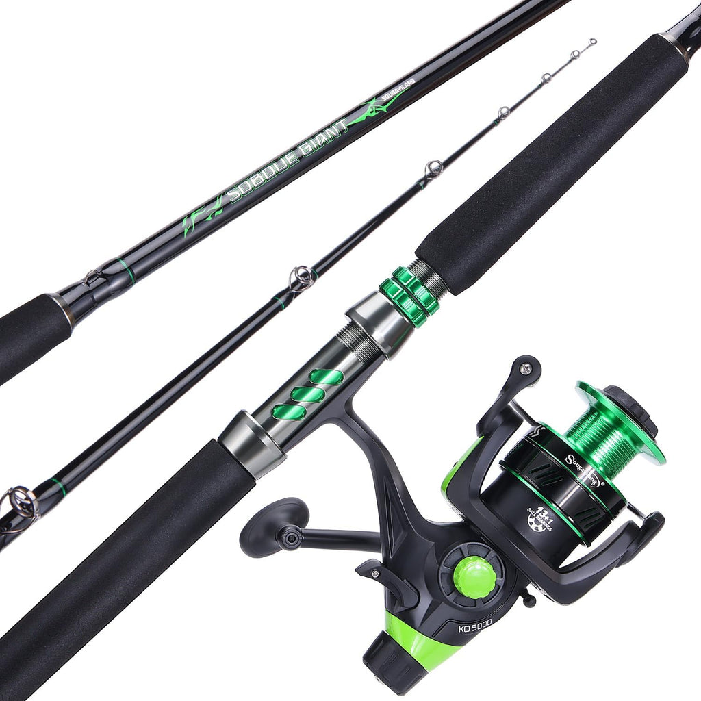Catfish Fishing Rod and Reel Spinning Combo with EVA Non-Slip Grips and Aluminum Reel Seat K2537