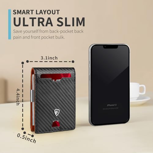 Mens Slim Wallet with Money Clip RFID Blocking Bifold Credit Card Holder H754580