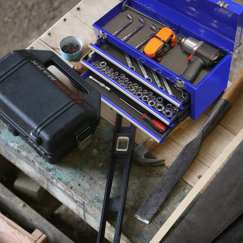 3 Drawer 20" Metal Tool Box Portable Steel Tool Chest Blue D8463