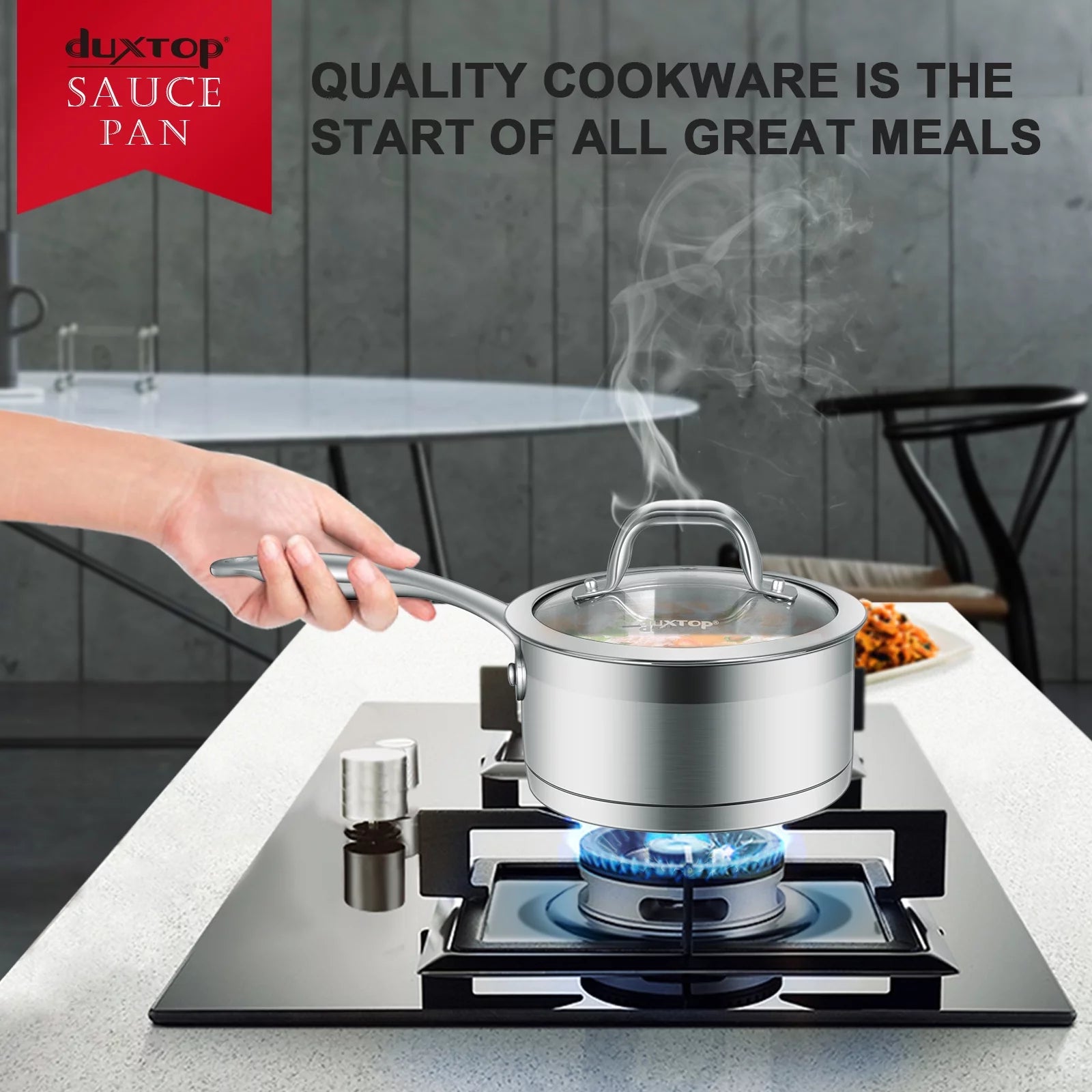 2.5 Quart Stainless Steel Sauce Pan with Lid T65664