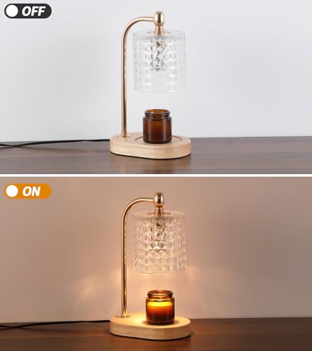 Gold Electric Candle Warmer Lamp with Timer and Dimmer I8654