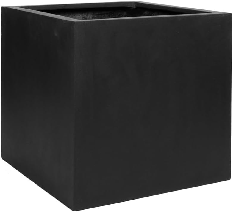 Black Fiberstone Square Planter W14538