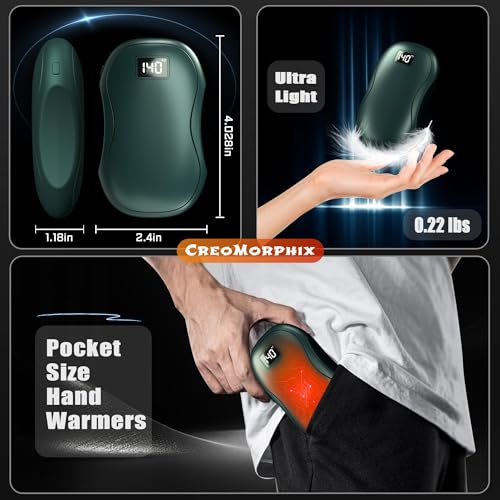 Rechargeable Hand Warmers 2 Pack, 12000mAh Electric Portable Power Bank S833