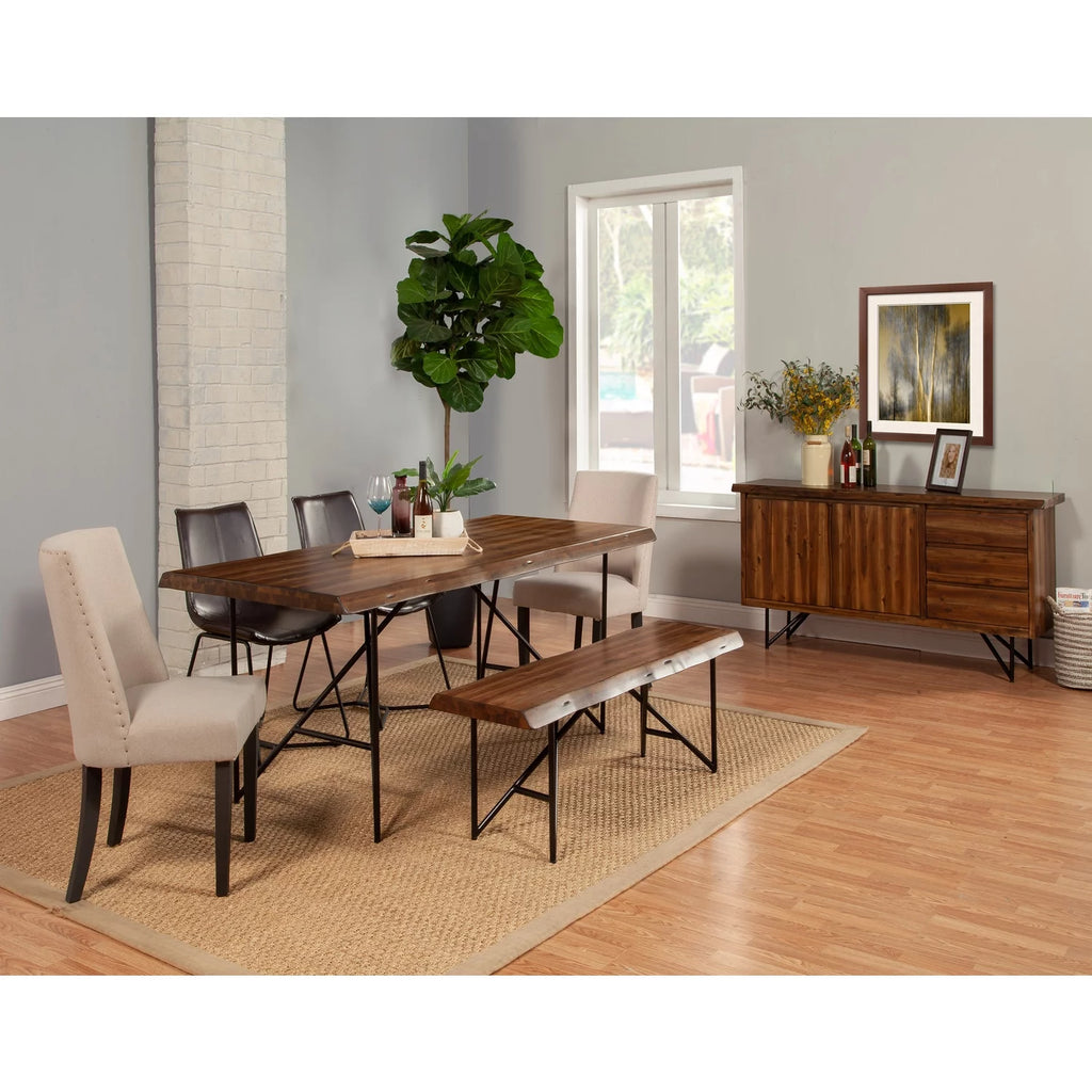 Light Walnut Solid Wood Dining Table Q6491
