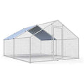 Large Metal Chicken Coop Walk-in Poultry Cage Chicken Run Pen Dog Kennel Duck House with Waterproof and Anti-Ultraviolet Cover W3675