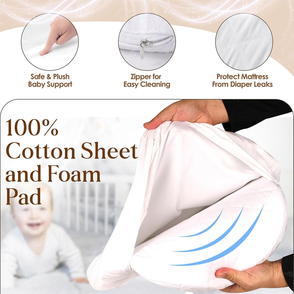 Baby Changing Basket with Thick Foam Mattress, Waterproof Cover, Storage Bag Y58456