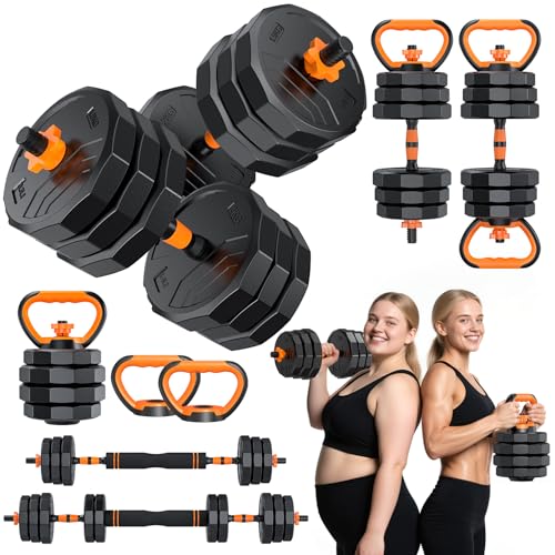 5-in-1 Adjustable Dumbbell Set, 33/44/66/88lbs Free Weights Set with Connector T956028