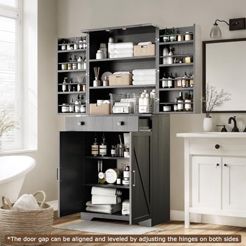 Brown 72" Tall Storage Cabinet with 6 Adjustable Shelves V710