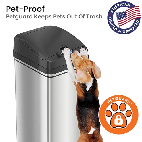 13 Gallon Stainless Steel Sensor Trash Can L726
