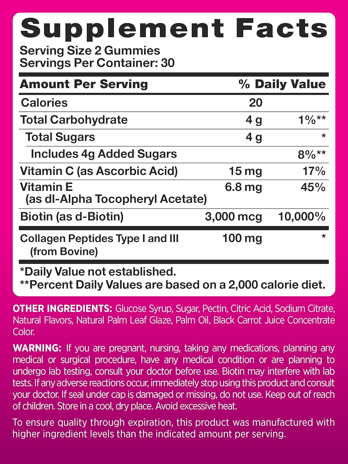 60 Count Non-GMO Gluten Free Hair Skin Nails Gummies L739220