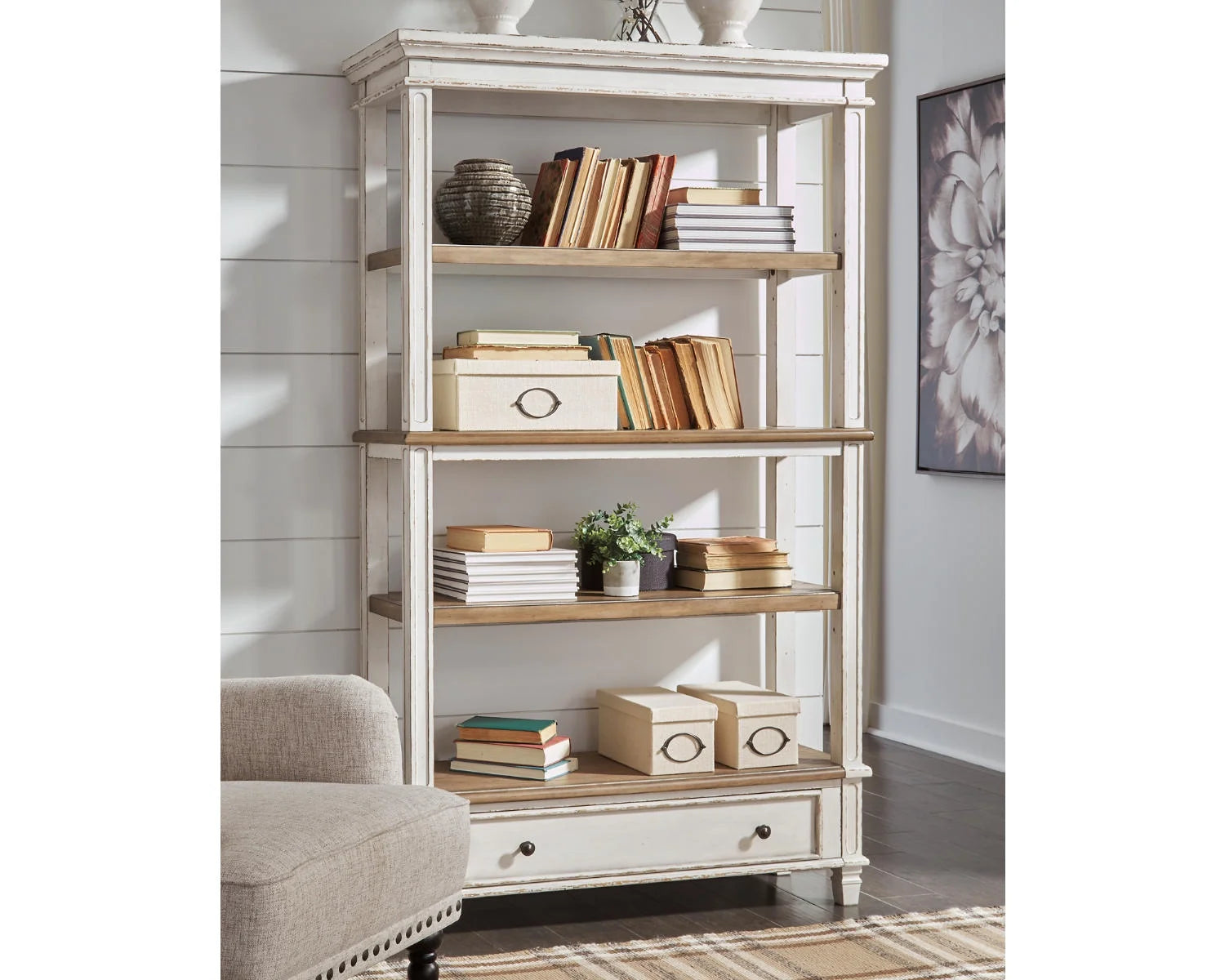 75" Bookcase Brown/White X368981