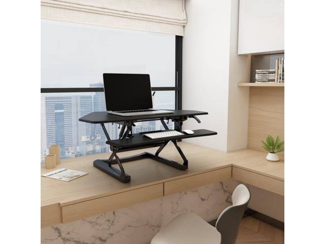 Black Adjustable Corner Standing Desk Riser G912522