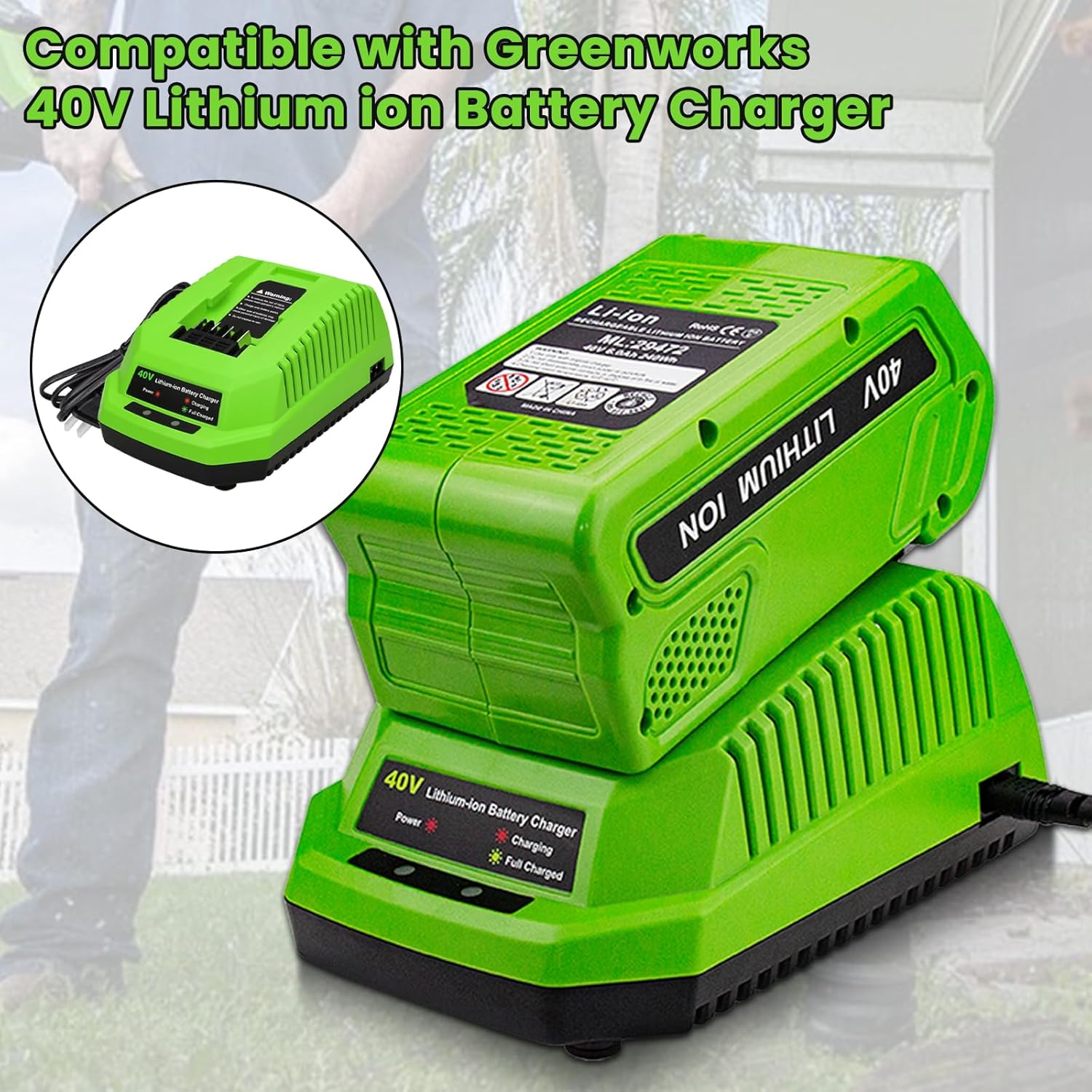 2-Pack 40 Volt 6.0Ah Lithium ion Battery and Charger G418