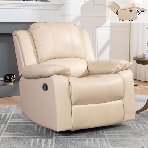 Beige Leather Swivel Recliner Chair M33279