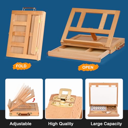 Adjustable Beechwood Tabletop Art Easel N61925