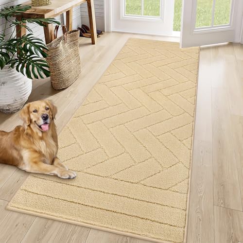 Light Taupe 20"x48" Non-Slip Washable Dog Mat Z342