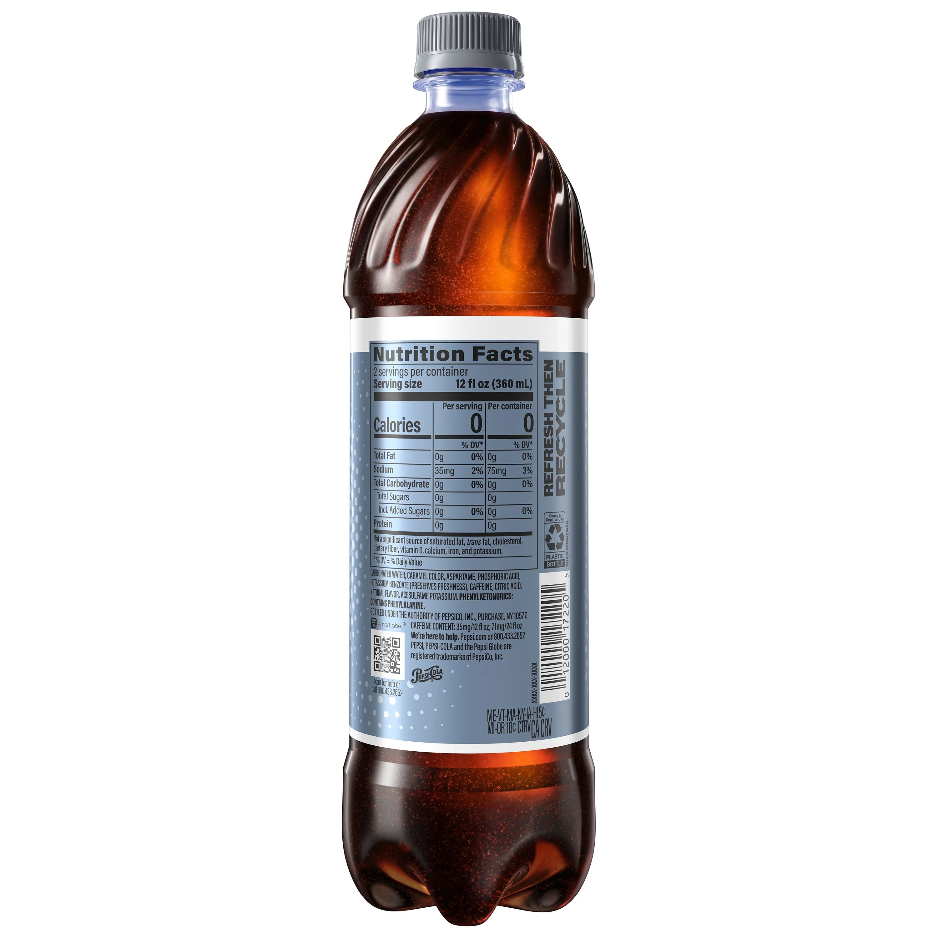 24 fl oz 6 Pack Diet Pepsi Cola Soda Pop J949