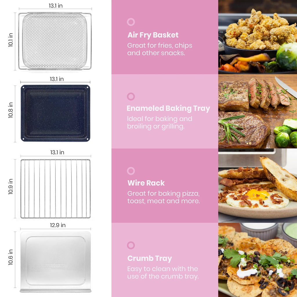 Pink Infrared Air Fryer Toaster Oven Q338