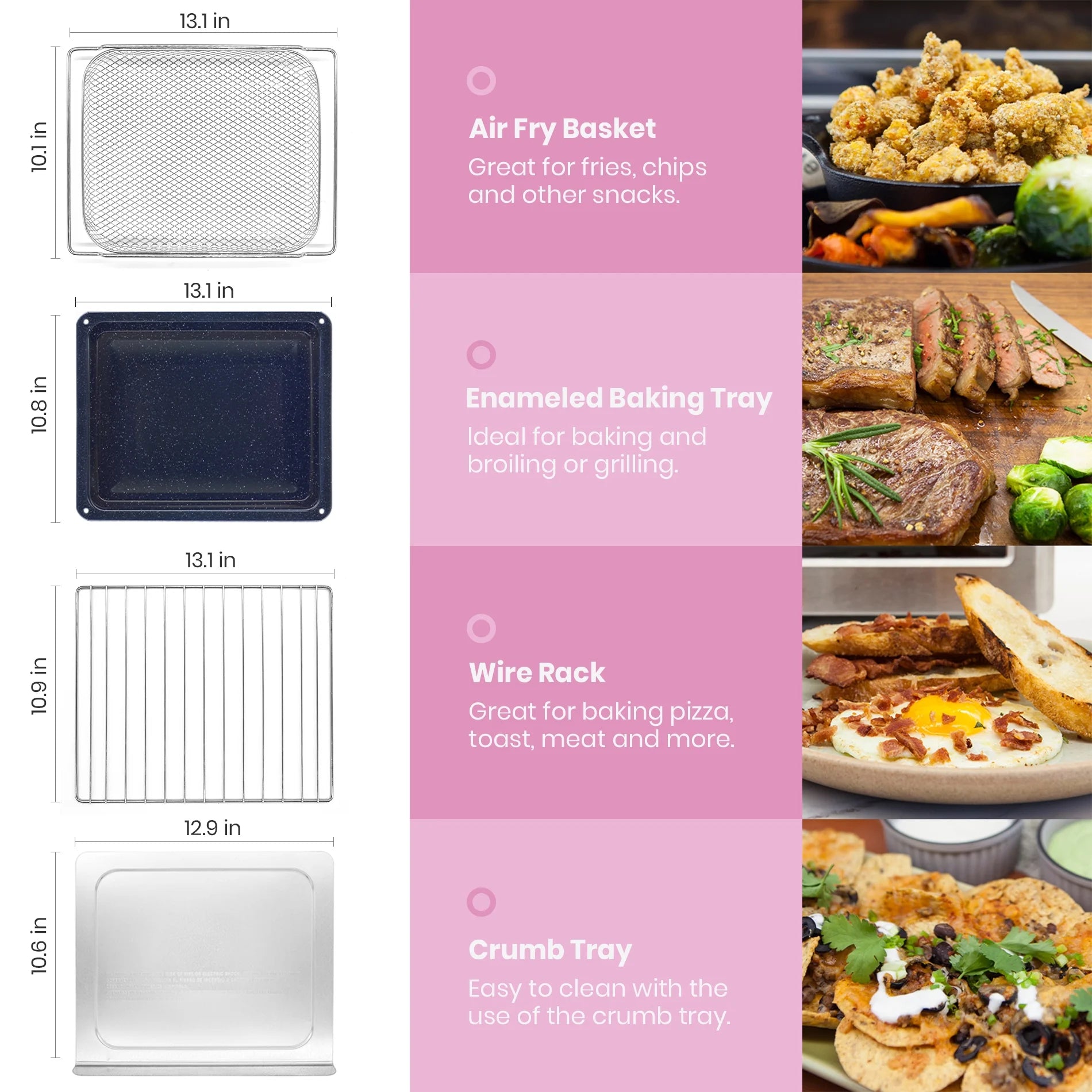 Pink Infrared Air Fryer Toaster Oven Q338