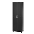 Black Engineered Wood Utility Storage Cabinet H51958