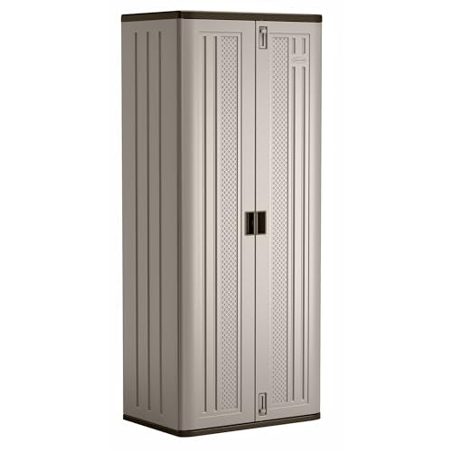 Plastic Tall Storage Cabinet with Doors and Shelves M3833