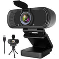 1080P Webcam with Microphone and Tripod Stand, Black E6504
