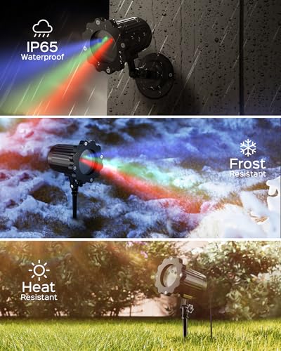 Christmas Projector Lights Outdoor, 3 Color Firefly Laser Lights with Remote Control, 1-Pack X663378