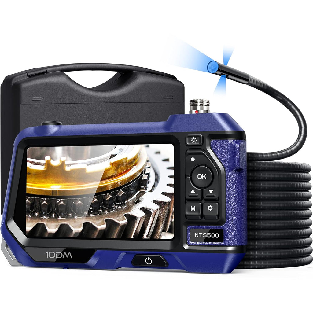10DM Borescope with Light, Waterproof Flexible Cable, 5 IPS Color Screen Q112498