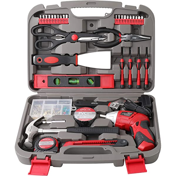135 Piece Pink Household Tool Kit with Cordless Screwdriver X993985