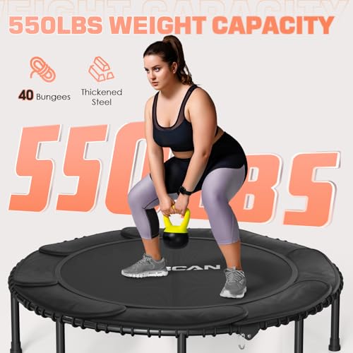 40"/48" Foldable Mini Trampoline with Durable Bungees F79457