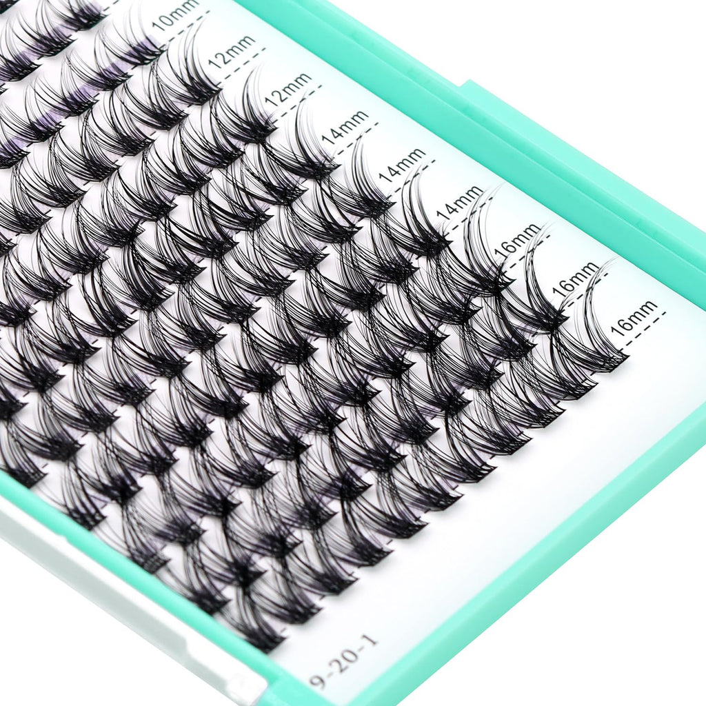 Black 8-10-12-14-16mm MIX Cluster Eyelashes N546