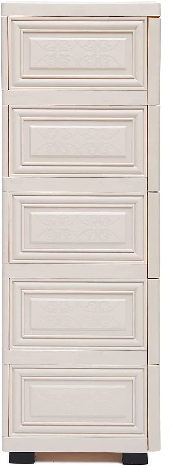 Beige Plastic 6 Drawer Dresser A4277