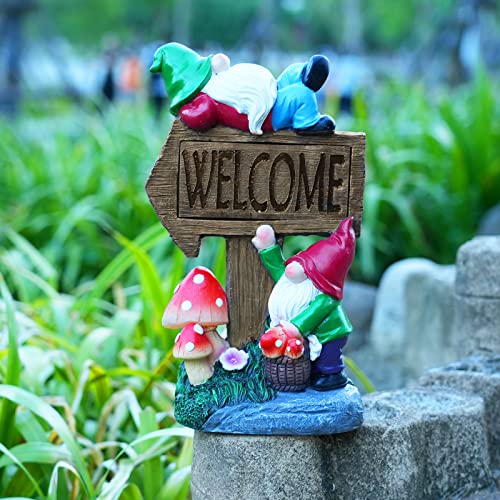11.8'' Solar LED Garden Gnome Statue X705