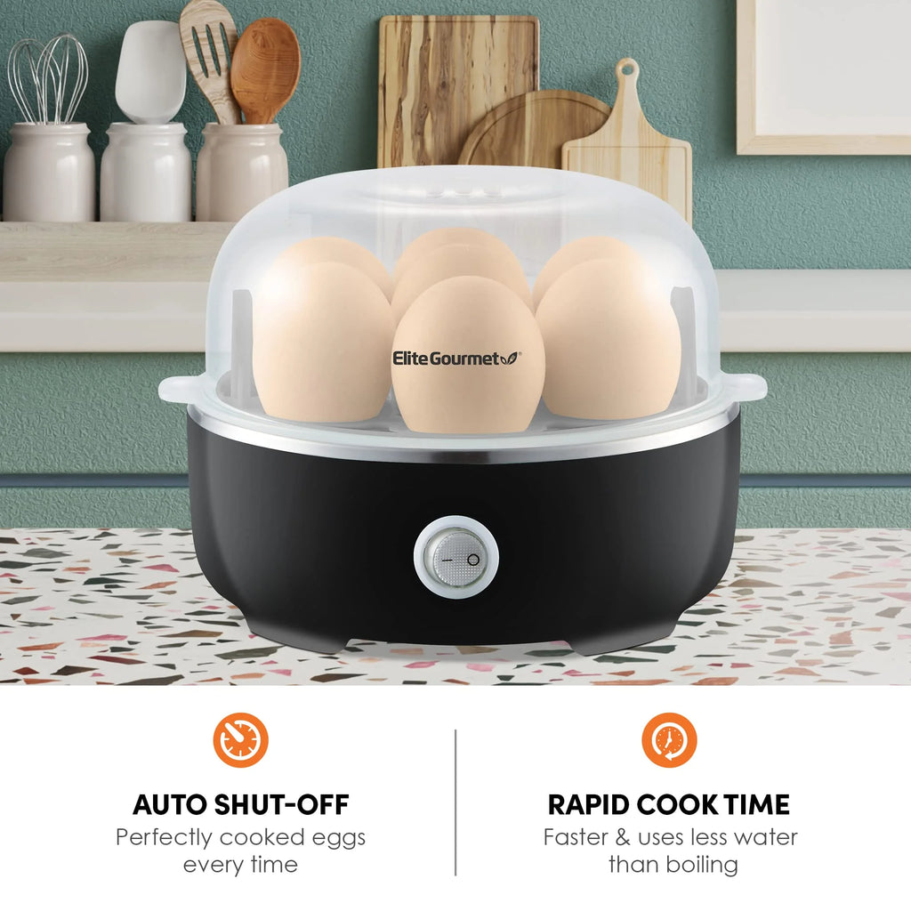 7-Egg Capacity Electric Egg Cooker, Black K1202