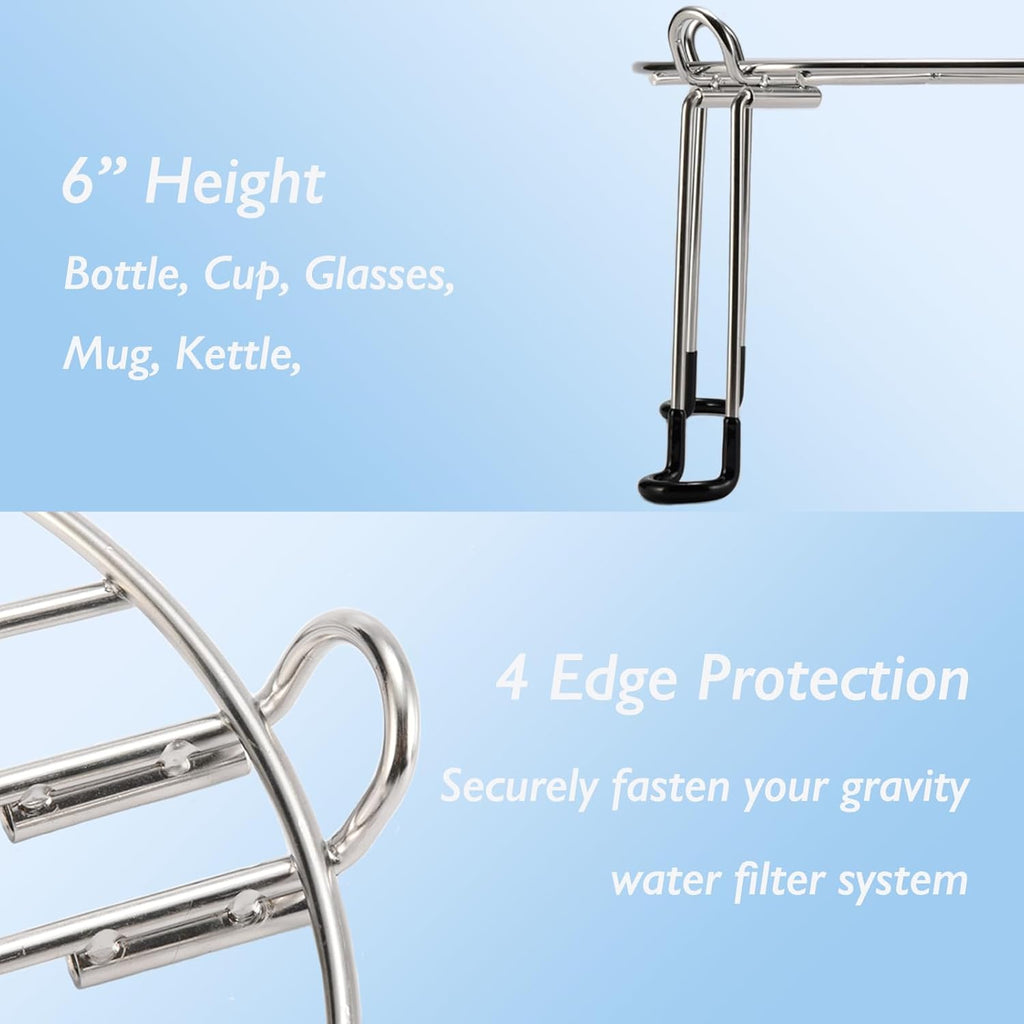 9'' Diameter 6'' Tall Stainless Steel Countertop Stand with Hooks H519