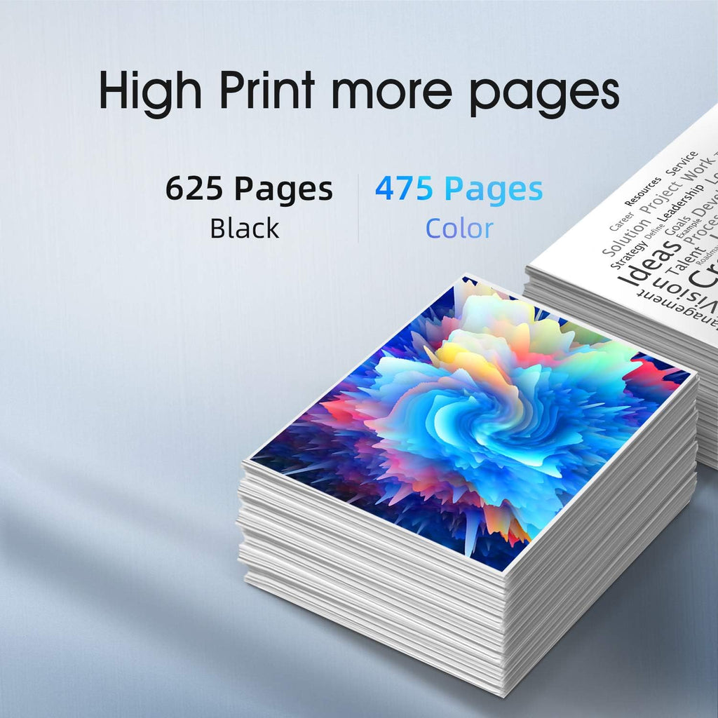 Remanufactured Ink Cartridge Combo Pack for HP 67 67XL (1 Black 1 Tri-Color) Pack of 2 V956672