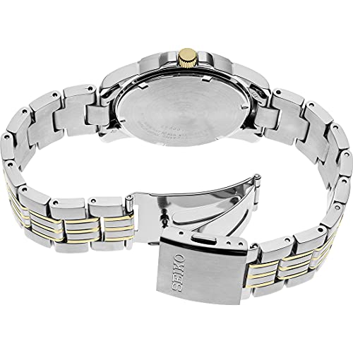 Stainless Steel Watch with Day/Date Calendar, Luminous Markers, 100m Water-Resistant F923
