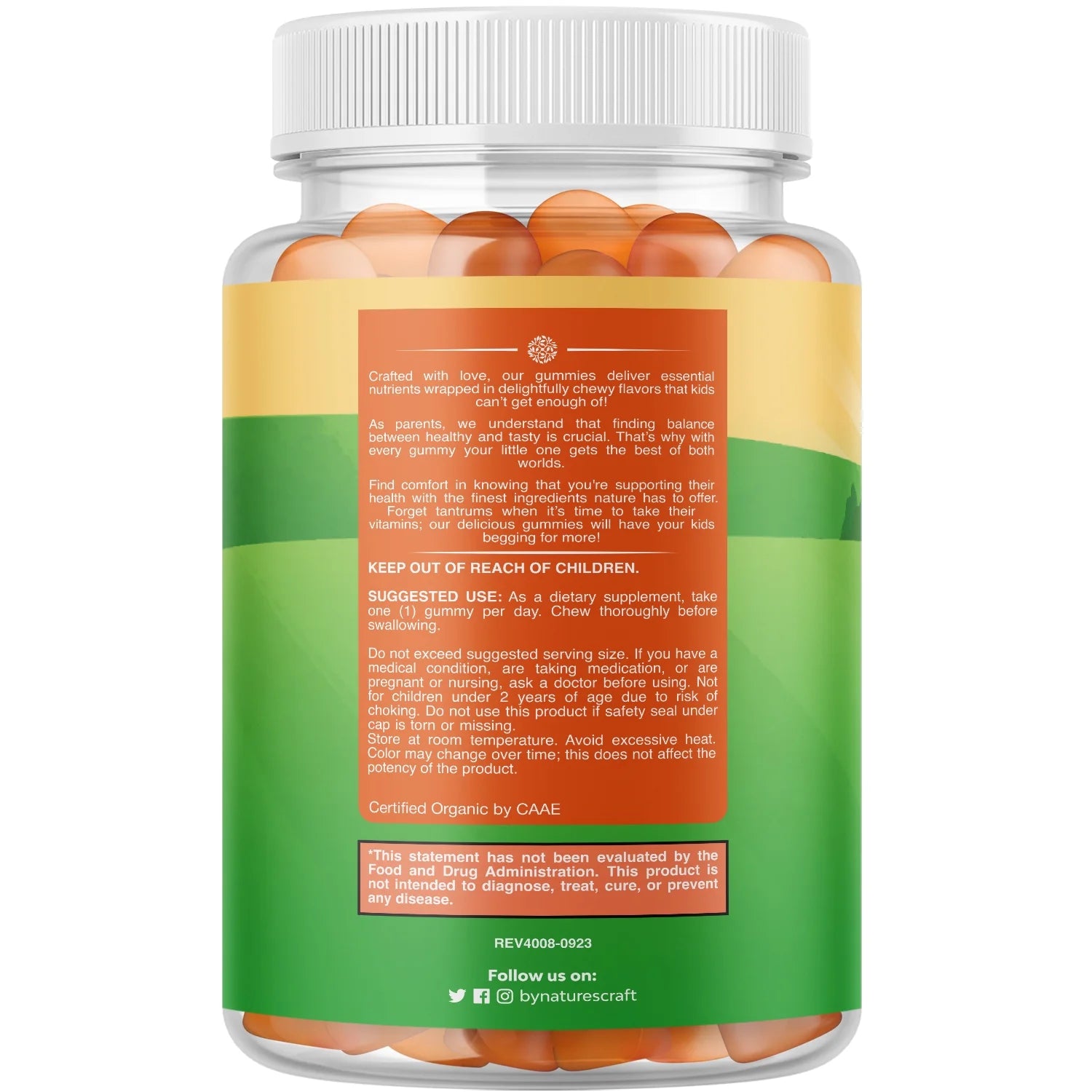 Organic Kids Immune Support Gummies - Vegan Organic Vitamin D Gummies with Vitamin C and Zinc - Gluten Free & Non GMO (120 Servings) R956910