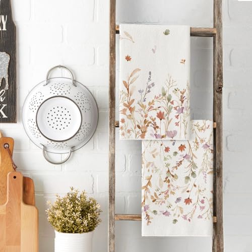 Set of 2 18x26 Inch Floral Christmas Kitchen Towels S118924