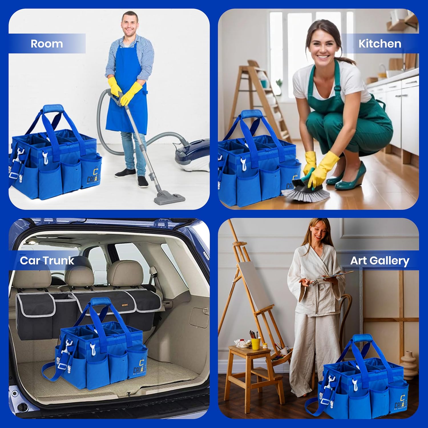 Large Cleaning Caddy Bag with 4 Adjustable Dividers R224181
