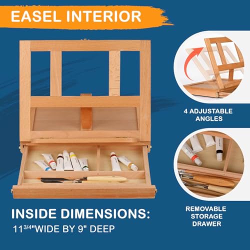 Adjustable Beechwood Tabletop Art Easel N61925