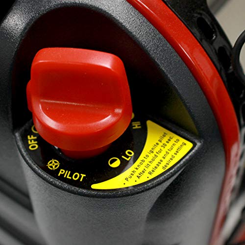 Black/Red Portable LP Gas Heater 4000 to 18000 BTU 3 Setting with Dual Tank Connection I437