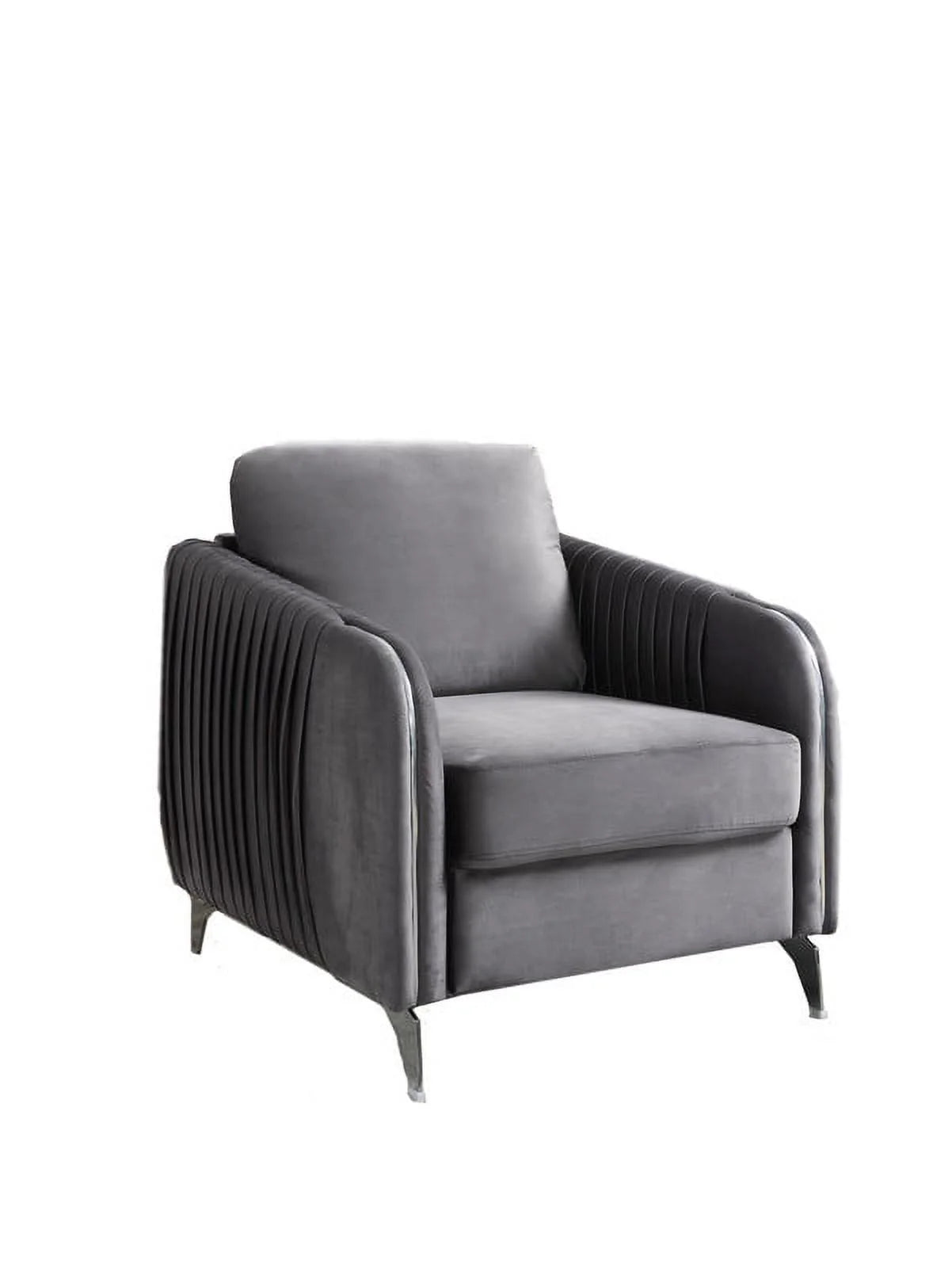 Gray Velvet Accent Arm Chair B99147