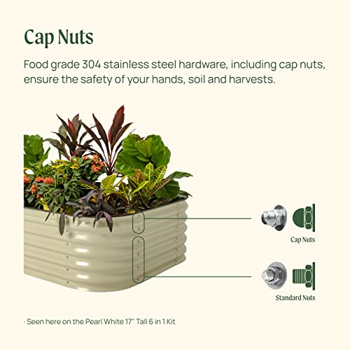 17" Tall 9 in 1 8ft X 2ft Metal Raised Planter Bed Modern Gray M4904
